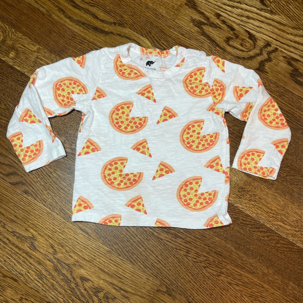 Kids Monica + Andy pizza shirt